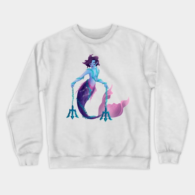 Libra Mermaid Crewneck Sweatshirt by lisaspiral